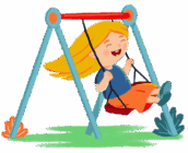 Girl swinging on a swing