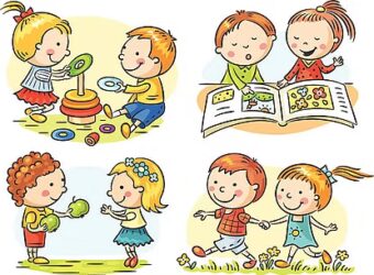 Kids sharing clipart 4